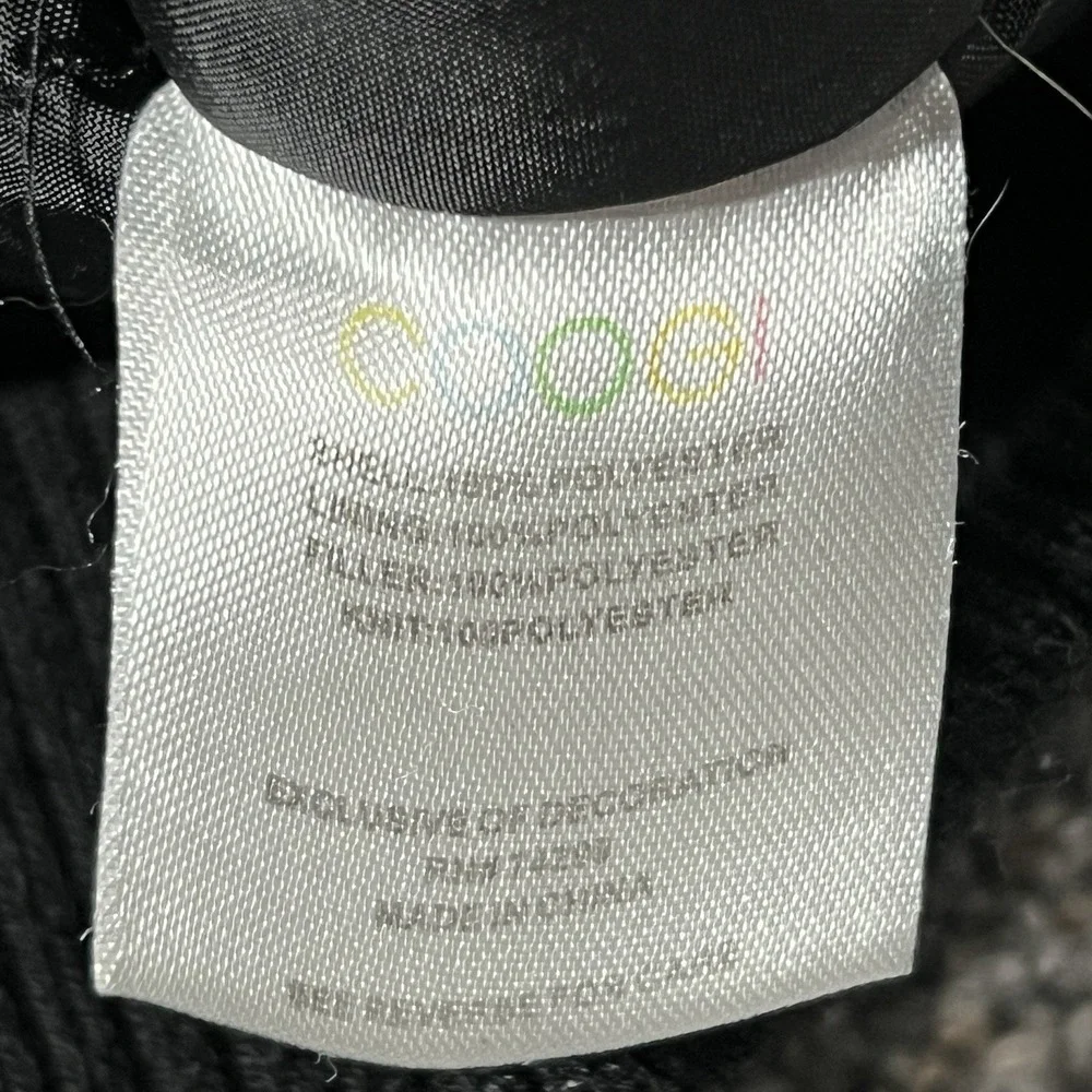 Coogi Jacket Mens XL Black‎ Bomber Insulated Lined Australia Patch Coat
